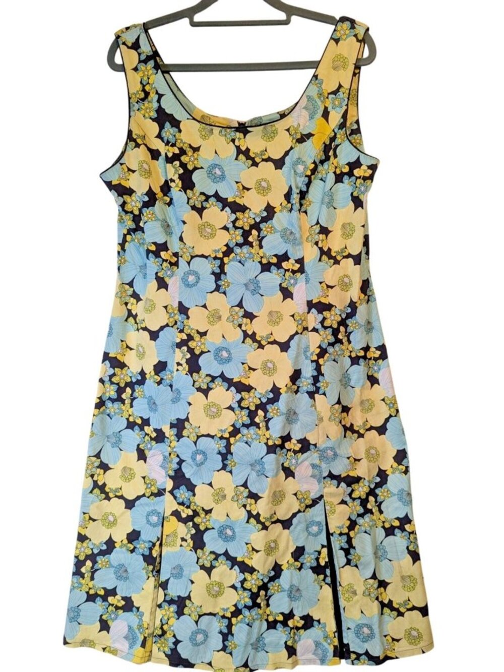 SAG HARBOR Women sz 12 Dress Floral Tropical Pleats Island Vacation Shift Retro